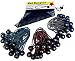 Premium Ball Bungee Cords - Quality 60 Pack of 3 Size Tarp, Banner &Canopy Fasteners - Heavy Duty Black UV Treated Stretch Tie Loops with Plastic Toggle - Color Coded Cord to Indicate Size, 60 Pack
