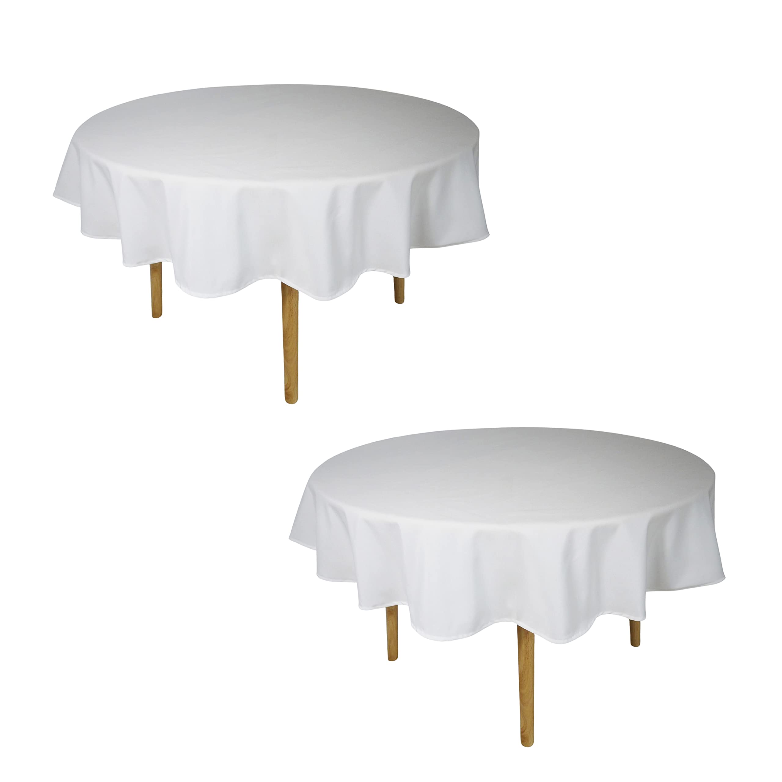 Weavric Round Tablecloth, 62 Inches 157cm Washable Wrinkle Free Stain Resistant White Tablecloth for Buffet Table, Kitchen, Dinner, Wedding, Easter Party — image 1