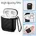 ESR Ripple TPU Carrying Case for AirPods Charging Case(1st and 2nd Gen),[Not Compatible with AirPods Wireless Charging Case]Shock-Resistant Protective Cover,Soft Slim Silicone Skin with Keychain,Black