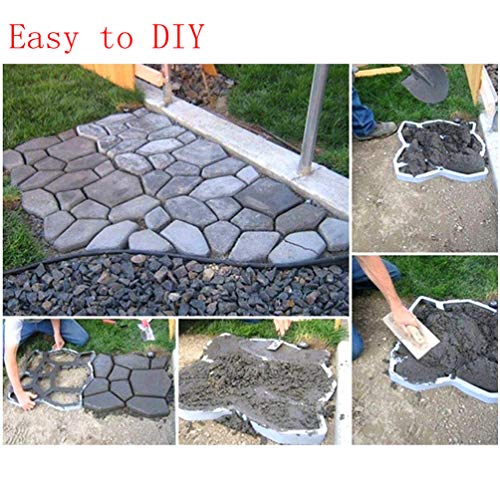 Concrete Molds Foramor Walk Maker Reusable DIY Stepping Stone Molds Garden Lawn Walkway Pavement Paving Moulds