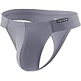 Casey Kevin Men's Ice Silk Thongs Underwear Bulge Pouch G-Strings Brief Underwear for Men T-Back Bikini
