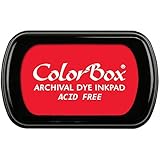 Red Ink Pad for Rubber Stamp Mutliple Surface ColorBox Archival Inkpad Fast Drying, Pad Size: 1 7/8