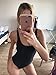 Women Retro High Cut One Piece Swimsuit Red Monokini Black White Bathing Suits Plus Size.