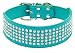 Berry Pet Rhinestones Dog Collars - 2 Inch Wide & 5 Rows Full Sparkly Crystal Diamonds Studded PU Leather - Beautiful Bling Pet Appearance for Medium & Large Dogs,17-20