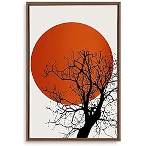 Framed Canvas Home Artwork Decoration Nordic Style Moon Canvas Wall Art for Living Room, Bedroom - 16x24 inches