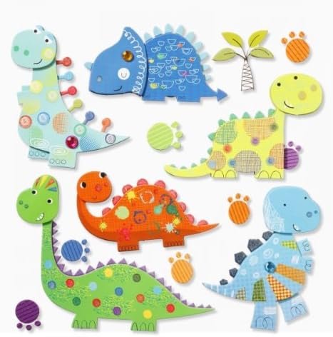 Stickerkoenig wall paper, 3D sticker for children room, XXL set, cute dinosaur set III
