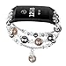 V-MORO Band Compatible with Fitbit Charge 3/3 SE Bands Women Fashion Handmade Jewelry Bracelet Elastic Stretchy Charge3 Strap Faux Pearl Beads Wristband for Fitbit Charge 3 Smartwatch Black 5.3
