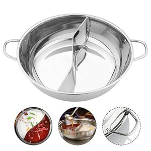 didatecar Hot Pot Yin Yang Hot Pot Kookpan, roestvrij staal, hot pot, met scheidingswand zonder afdekking, voor…