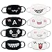 CSPRING 8 Pack Cute Funny Black and White Reusable Cotton Face Cover Mouth Mask for Men Women Teens