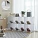 SONGMICS 9-Cube Metal Mesh Storage Cube, Storage Shelves Organizer, Modular Bookcase, DIY Closet Cabinet Shelf for Books, Plant, Toys, Shoes, Clothes 36.6”L x 12.8”W x 36.6”H, White ULPL115W