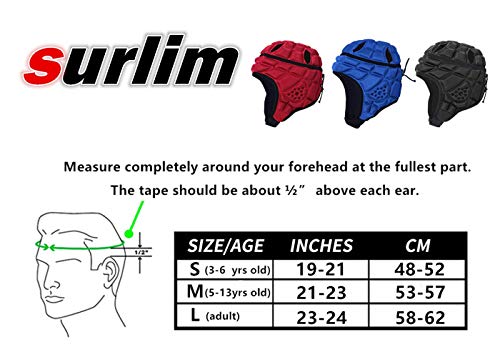 image for surlim Rugby Helmet Headguard Headgear for Soccer Scrum Cap Soft Prote