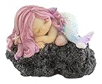 Top Collection Miniature Fairy Garden and Terrarium Sleeping Little Mermaid on Rock Statue