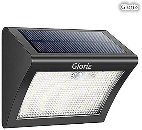 foco solar gluriz luces solares 1500mah 38 led 3 modos lamparas solares de pared impermeable ip65 luz de solar luces de exterior con sensor de