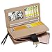PGXT Women's Long Leather Card Holder Purse Zipper Buckle Elegant Clutch Wallet