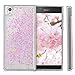 kwmobile TPU Silicone Case Compatible with Sony Xperia L1 - Soft Flexible Cover with Flowing Liquid - Stars Snow Globe Pink/Transparent