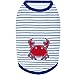 Blueberry Pet Soft & Comfy Summer Vacation Beach Cotton Dog T-Shirts, 2 Pack, Sunshine Sea Lover Striped Shirts Tank Top Clothes, Back Length 14