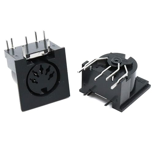 Xiaoyztan 5 Pin DIN Female Chassis Connector Socket, Panel Mount & PCB ...