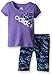 adidas Baby Girls' Short Sleeve Tee and Capri Set, Purple, 12 Months