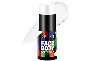 LA CATRINA DE'LANCI White Face Paint Stick, Full-coverage Sports Face Body Paint Foundation Makeup, Professional Halloween Clown Joker Zombie Vampire Skeleton Cosplay Special Effects SFX Eye Black Stick