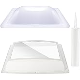 RV Skylight Replacement Bundle,18" x 26" RV Shower Skylight Cover Outer Dome Fit 14" x 22" Openings for Camper Motorhome Bath