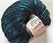 Rock Star, Teal Blue, Black, Metallic Shine, Soft Nylon Merino Wool Acrylic Blend Yarn, 50 Gram