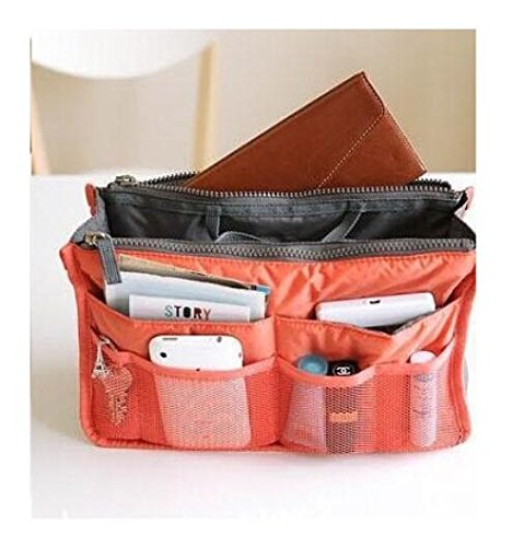 Services for You Handbag Pouch Bag in Bag Organiser Insert Organizer Tidy Travel Cosmetic Pocket (orange)