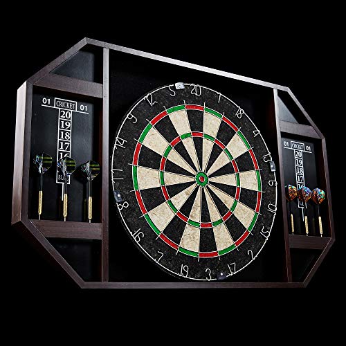 Lancaster DRB100_178P 18 Inch Home Barroom Bristle Dartboard Cabinet w/ Dart Set