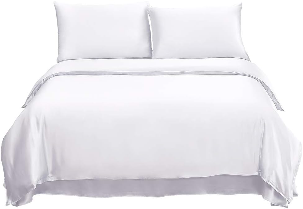 Amazon Lilysilk リリーシルク 19匁天然シルク100 掛け布団カバー 高級感光沢 防ダニ 洗える 優しい肌触り 寝具カバー 敷き布団カバー ベッドカバー 着脱簡単 無地 洋式 和式兼用 ホワイト シングル150x210cm 布団カバー 掛けふとんカバー オンライン通販