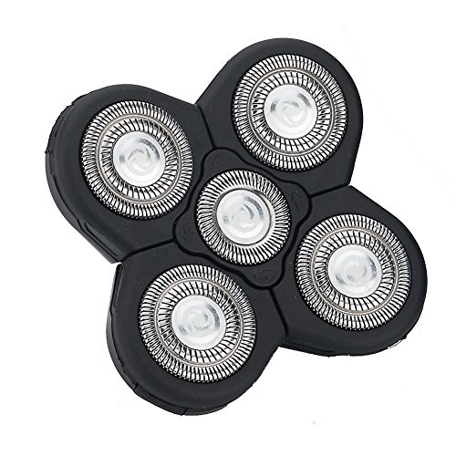 5 Blade Universal Rotary Replacement Shaver Head, Electric Shaving Head Razor Blades Replacement Head 5D,220V(BLACK)