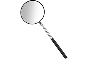 GEEHUA Telescoping Inspection Mirror, 360 Rotation Flexible Inspection Mirror Circular Inspection Mirror with Retractable Handle Round Inspection Mirrors for Checking Vehicle Condition(Dia-4 Inch)