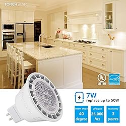 TORCHSTAR MR16 LED Bulb Dimmable, 7W 12V 490LM 50W