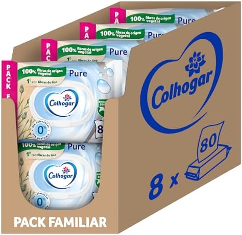 Pure Moist 8x80 - Carta igienica umida usa e getta, senza alcool, pelli sensibili, dermatologicamente testata, confezione da 640 salviettine umidificate e monouso per WC