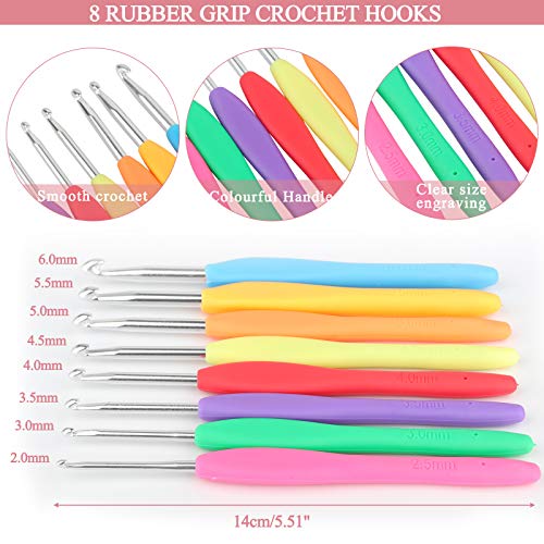 Coopay Crochet Kit Beginners with Crochet Yarn, 16PCS Crochet Hooks
