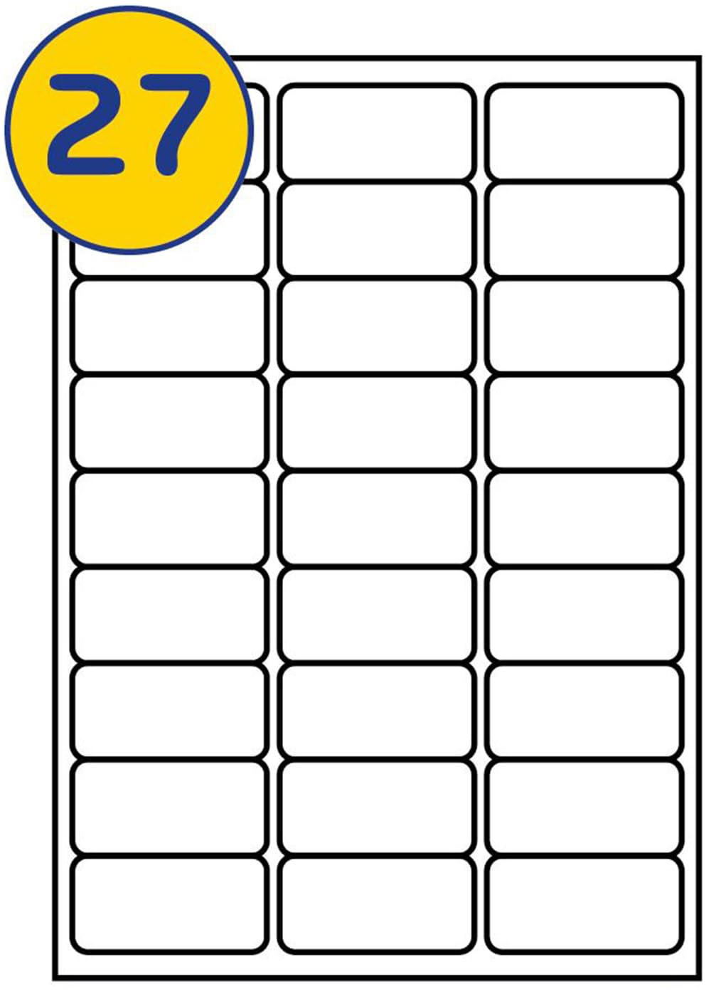 LABELS4U 500 Sheets A4, 27 Labels per Sheet, Size 63.5 x 29.6mm, Ideal for FBA Labels (13500 Labels)