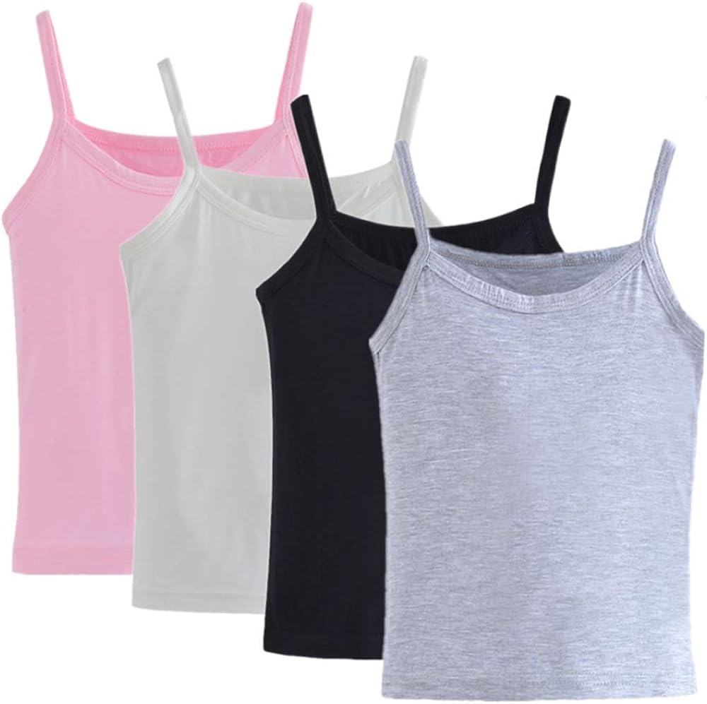 Anktry 28 Years Little Girls Solid Colors Soft Camisole Undershirts 4