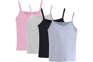 Anktry 2-8 Years Little Girls Soft Camisole Undershirts 4 Pack Kids Comfort Breathable Tank Tops