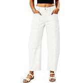 EVALESS Womens Baggy Barrel Jeans High Waisted Wide Leg Boyfriend Denim Ankle Pants