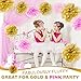 10pc Gold Tissue Paper pom poms Flower Ball Decorations kit – Size 8 10 Inch