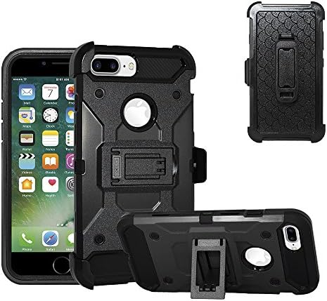 iPhone 7 Plus Case, IECUMIE H-3 Heavy Duty Protective Cover Case w/ Built-in Stand, Belt Clip &amp; Holster for Apple iPhone 7 Plus - Black