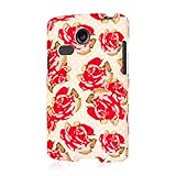 LG Lucky Case, MPERO SNAPZ Series Two Piece Rubberized Textured Non Slip Polycarbonate Durable Hard Snap-On Case for Lucky [Perfect Fit & Precise Port Cut Outs] - Vintage Red Roses