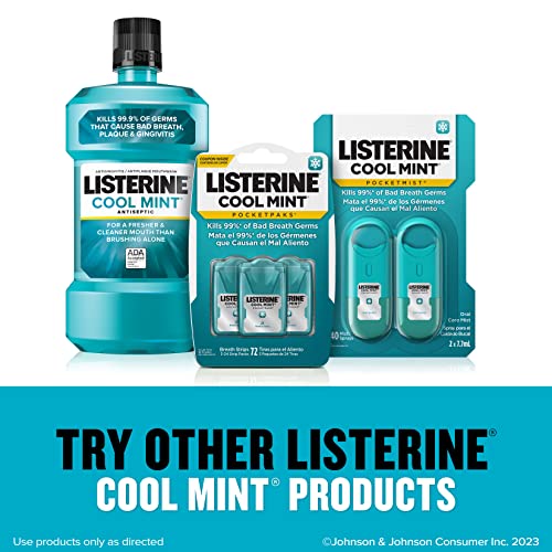Listerine Cool Mint Pocketmist, Oral Care Mist for Fresh Breath, Non