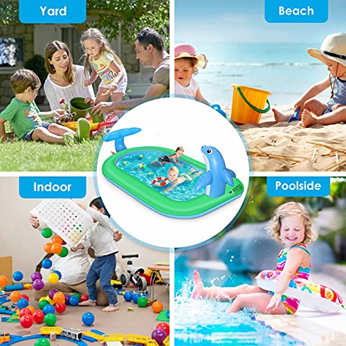 Splash Pad Kids Pools Baby Pool, Upgraded Splash Pad Sprinkler for Kids