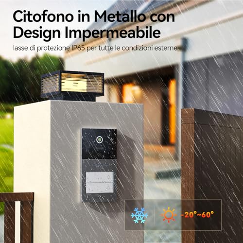 TMEZON Y70 Smart 2-Wire Video Intercom, Two Monitors and External Doorbell with Camera, APP/RFID Unlock Card, Detect Intelligent Human Movement, Two-Family