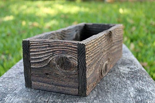 12" Cedar Rustic Planters Box (3.25-3.75"T - Short Version)