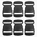 BEAULEGAN Plastic Buckles 1 1/2 Inch (Pack of 6) - Quick Side Release for Luggage Straps, Pet Collar, Backpack Repair, Dual Adjustable Ends, Black