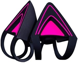 Razer Kitty Ears for Kraken Headsets: Compatible with Kraken 2019, Kraken TE Headsets - Adjustable Straps - Water Resistant Construction - Neon Purple