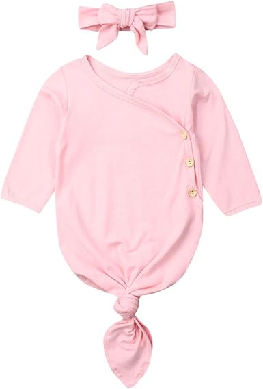 Newborn Baby Girl Boy Cute Long Sleeve Solid Color Sleepwear Romper Sleeping Bag Headwear Autumn Winter Home Outfit 0 3 Months Purple Baby Clothing Nighties