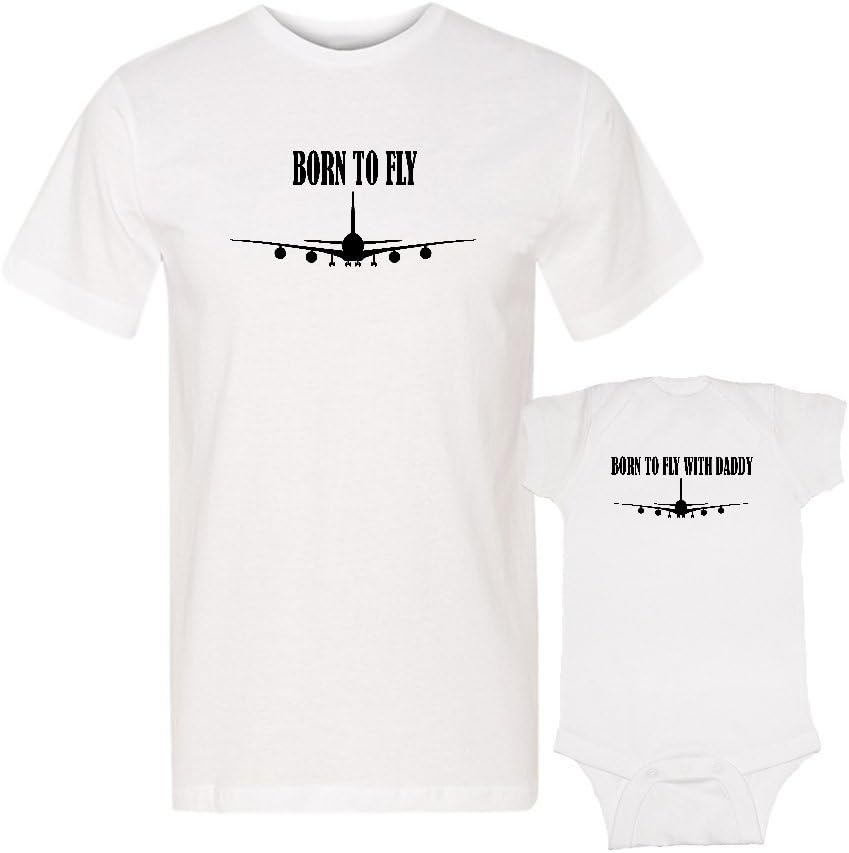 Mashed Clothing Born to Fly with Daddy Unisex T-Shirt & White Bodysuit Matching Set