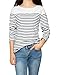 Allegra K Women's Slim Fit Long Sleeve Striped T-Shirt Round Neck Tops Small Dark Blue
