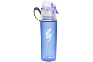 Linowos Drinking and Misting Sports Water Bottle, Non-Toxic BPA Free, Fast Water Flow Opens with 1-Click, Portable Leak-Proof Spray Cup for Cycling Fitness Camping Hiking Outdoor